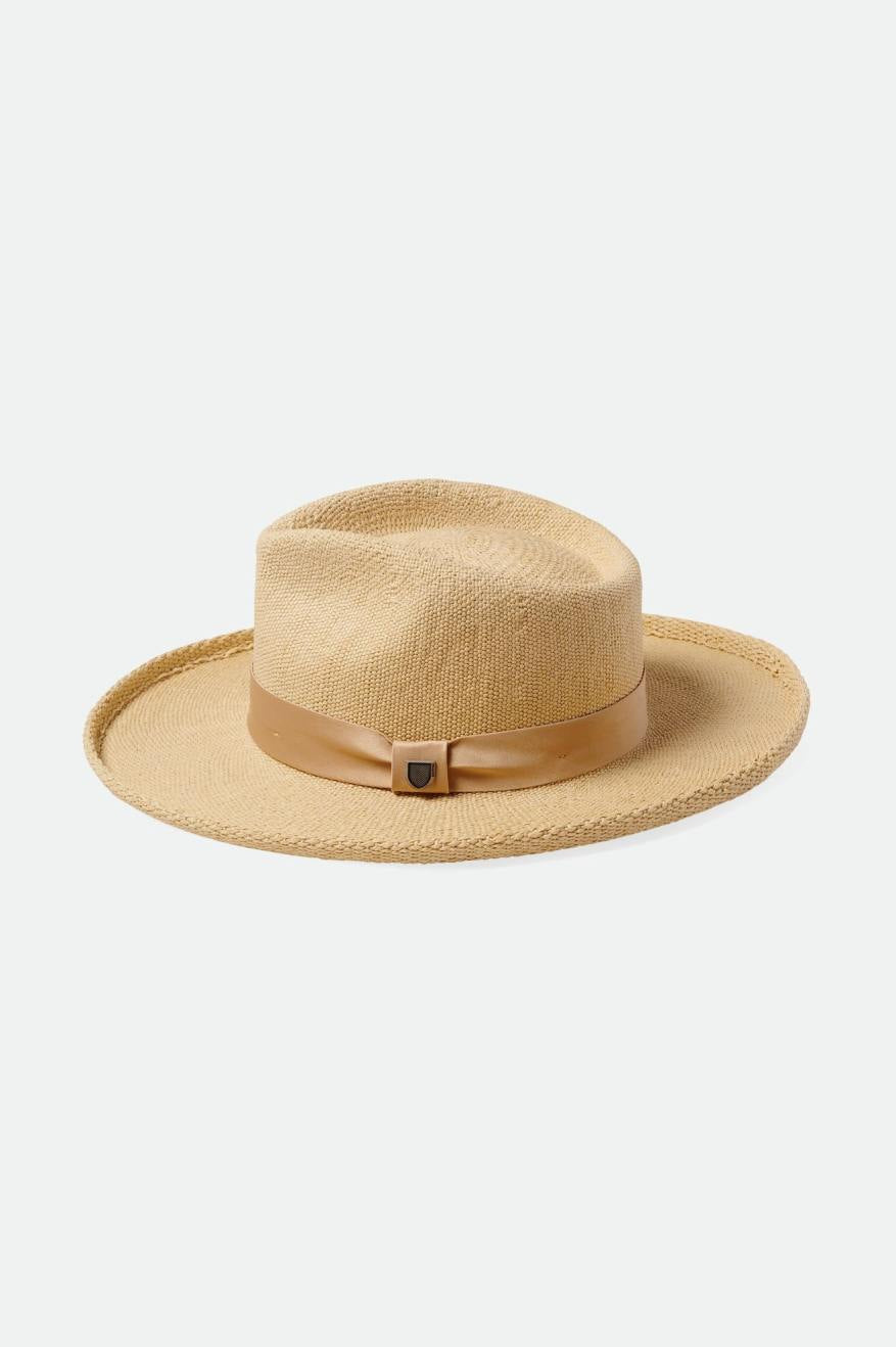 
       Brixton Victoria Straw Fedora - Natural/Oat Milk
     