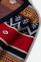 Women's Winter Racing Cardigan in the color Multi Racing Stripe - Additional Laydown image