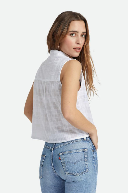 
       Brixton Leon Boxy Sleeveless Shirt - White
     