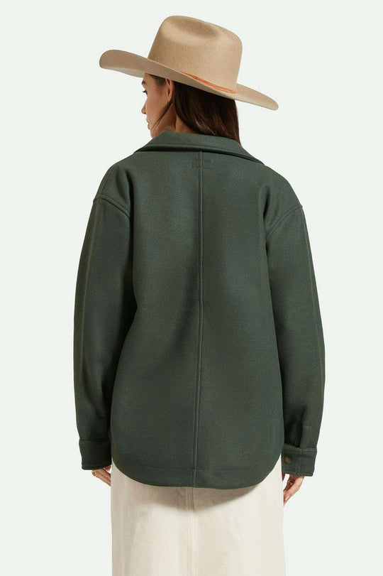 
       Women&#39;s Back Fit Image | Durham Shirt Jacket - Deep Forest
     