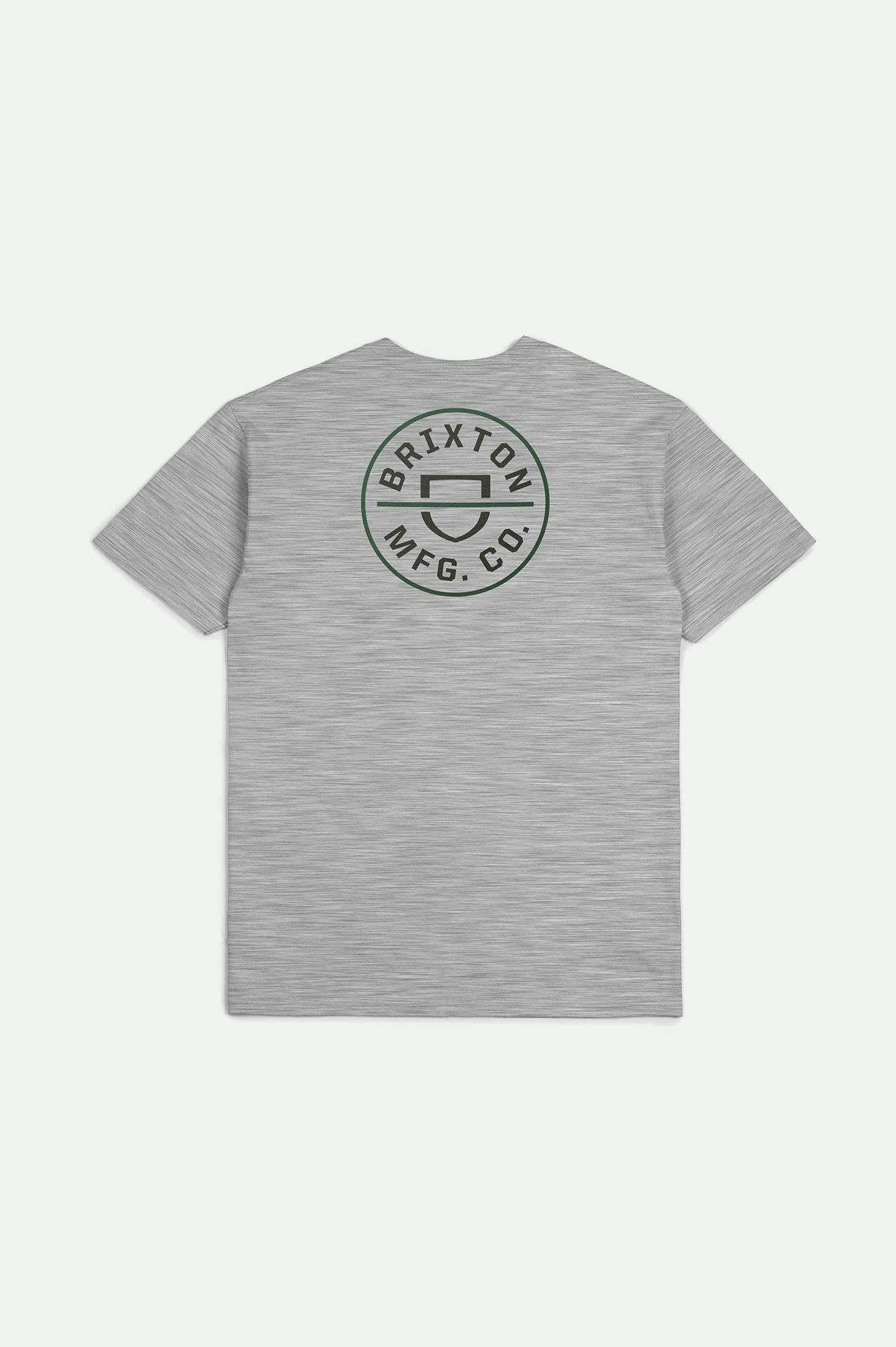 
       Back Laydown Image for Crest II S/S Standard T-Shirt - Heather Grey/Washed Black/Pine Needle
     