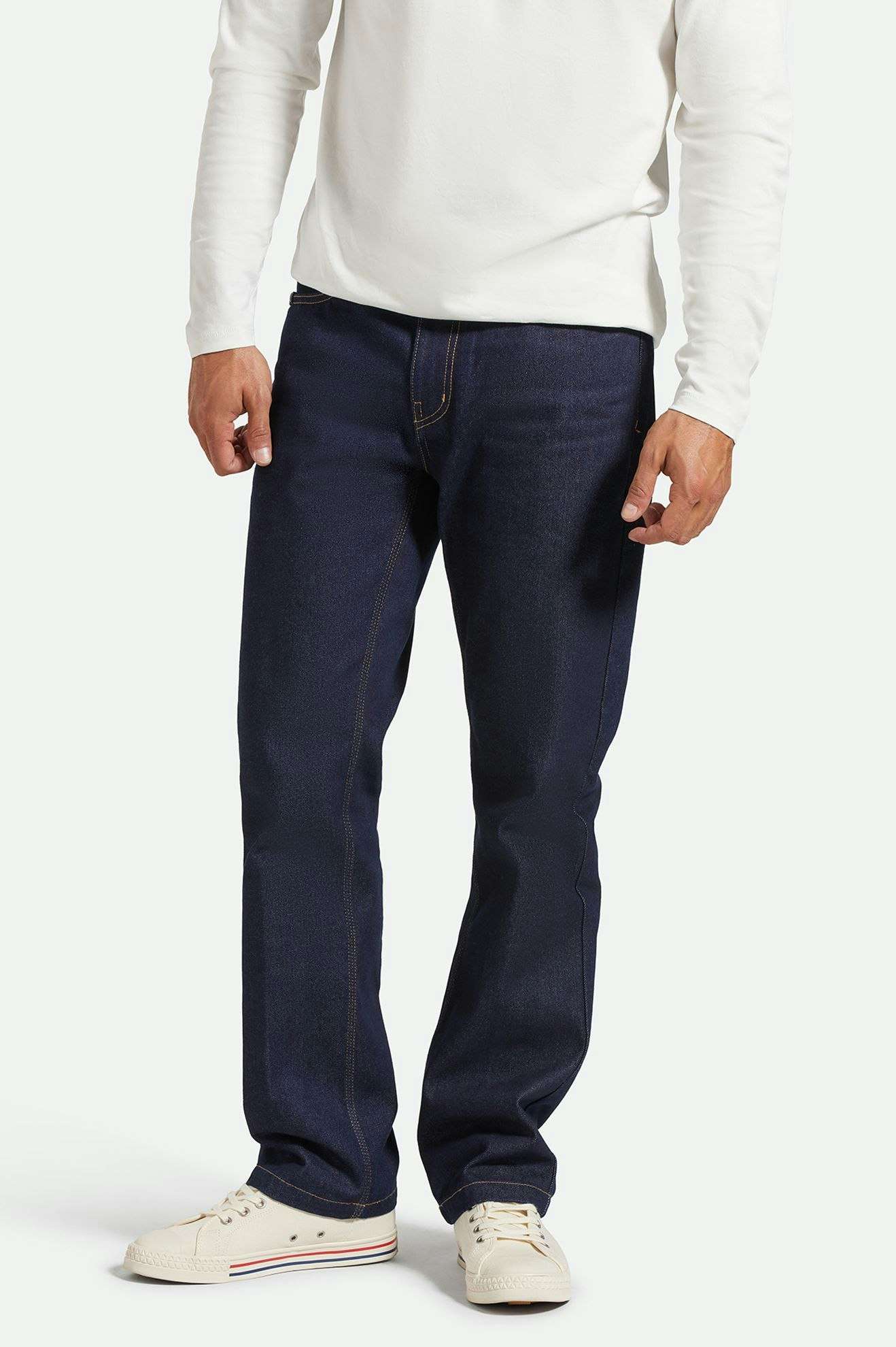 Men's Fit, front | Builders 5-Pocket Stretch Pant - Rinse Denim