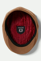 Unisex Hooligan Flat Cap in the color Camel Melton Wool - Additional Laydown image