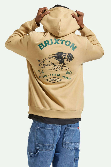 
       Back Fit Image | Charging Buffalo Hoodie - Sand
     