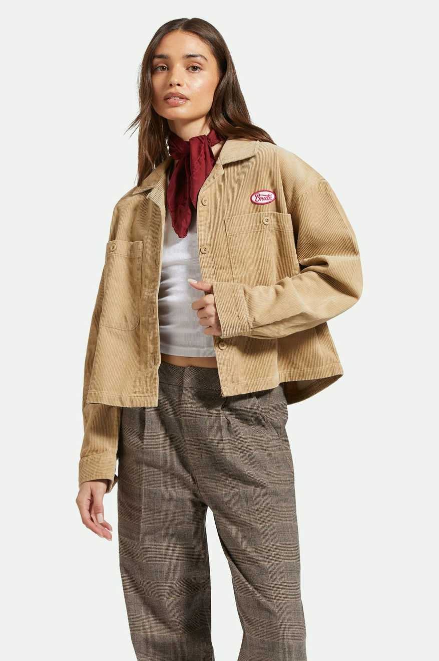 
       Women&#39;s Front Fit | Utopia L/S Overshirt - Sand Cord
     