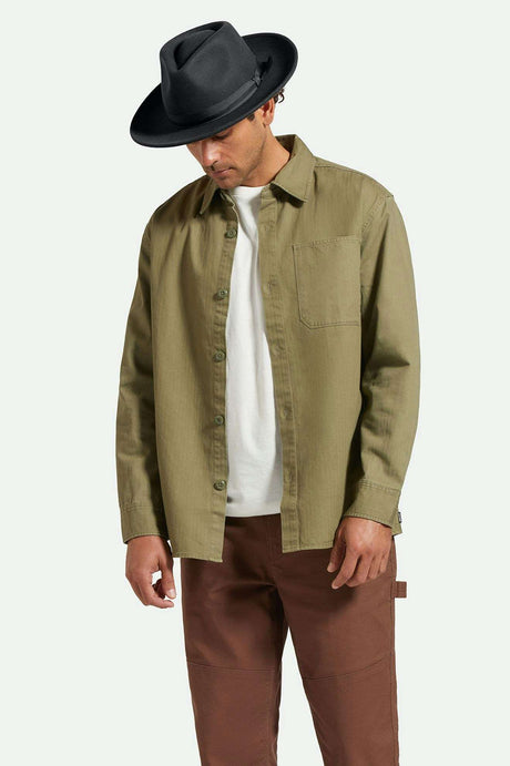 
       Men&#39;s Front Fit | Selden L/S Overshirt - Olive Surplus Worn Wash
     