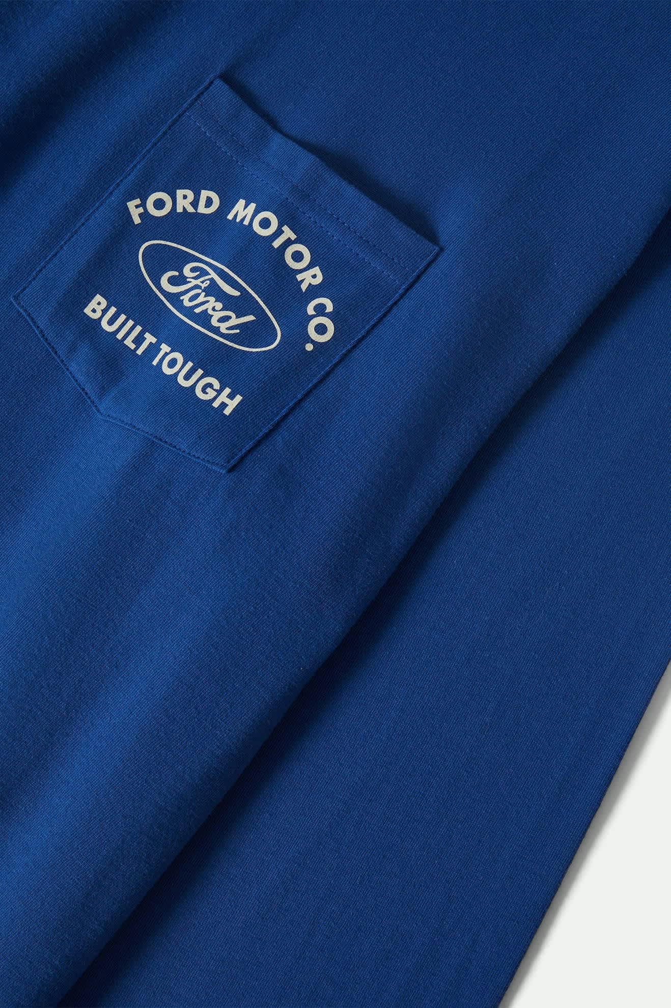 Men's Ford Built Tough L/S Standard T-Shirt in the color Ford Blue - Additional Laydown image