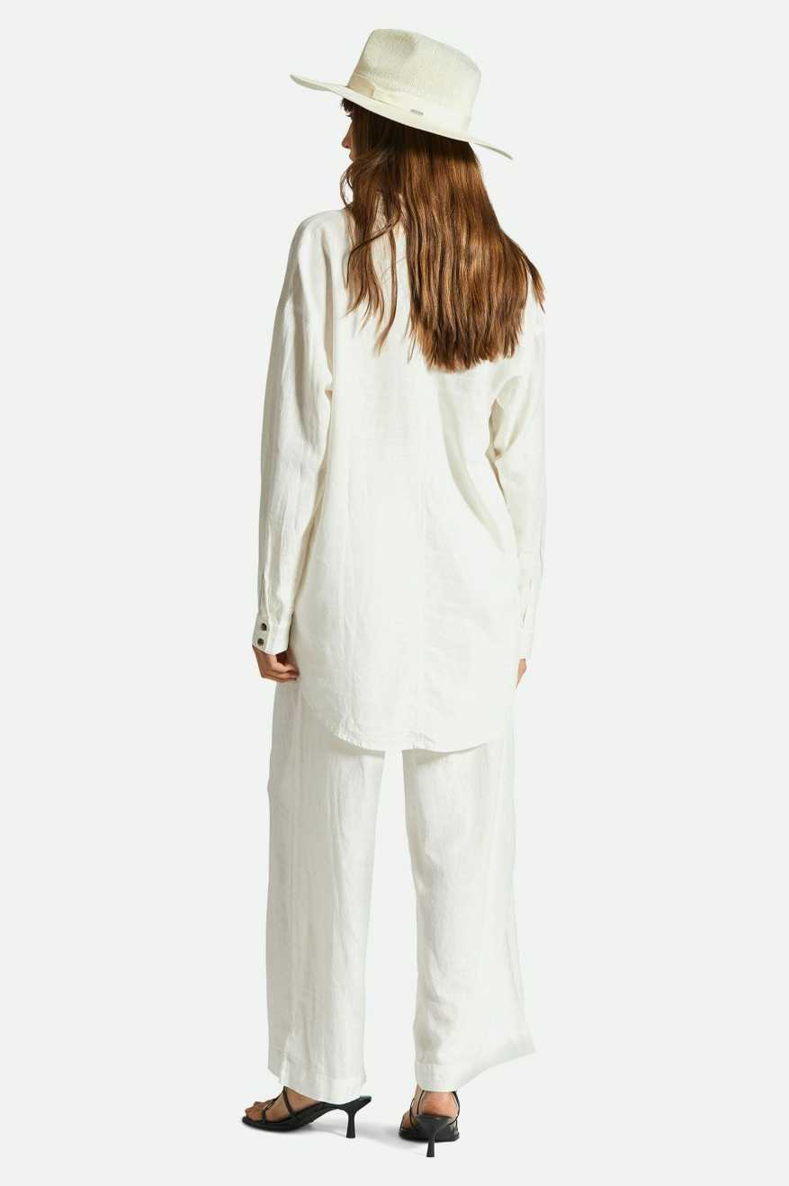 
       Brixton Vintage Linen Blend Wide Leg Pant - Off White
     