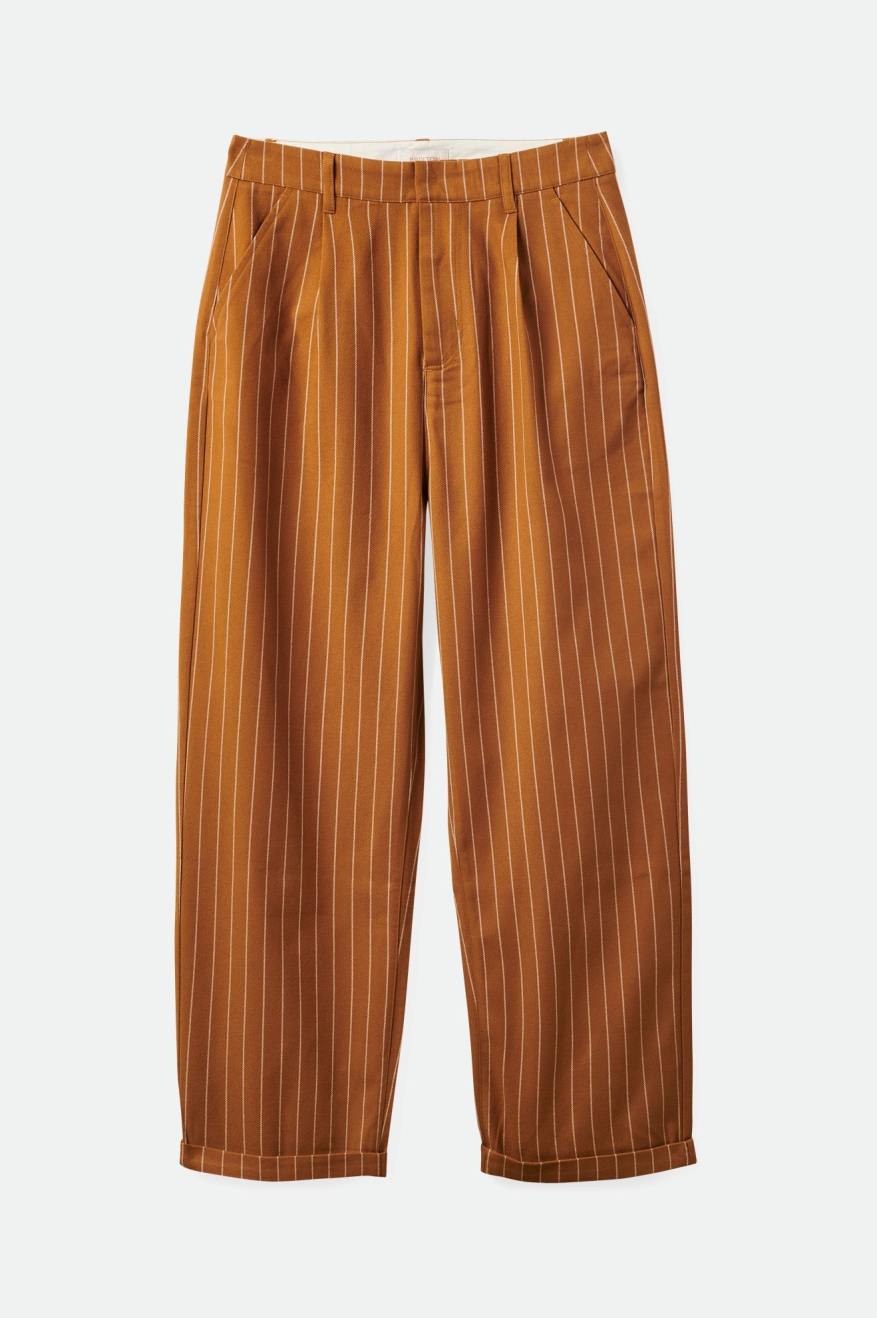 
       Brixton Victory Trouser Pant - Washed Copper Pinstripe
     