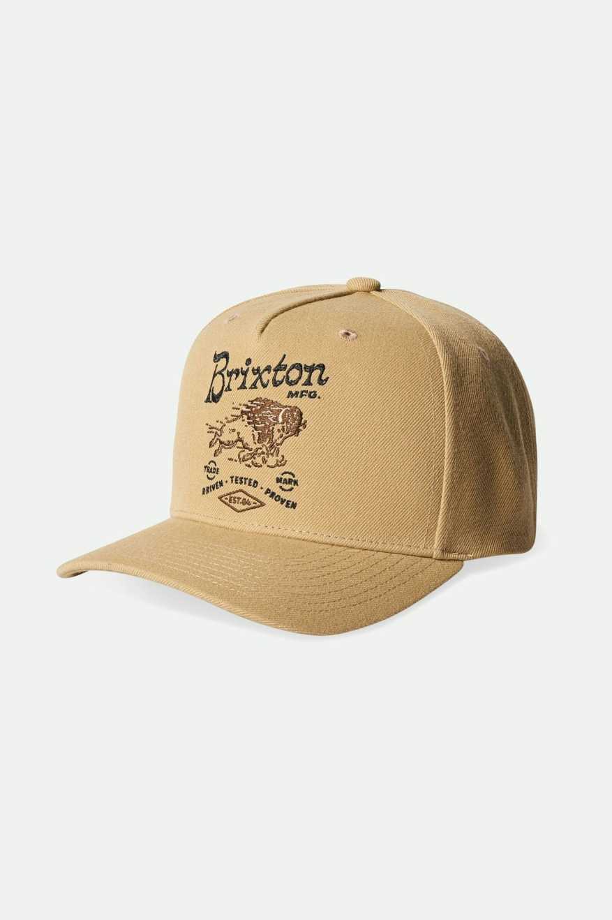 
       Brixton Men&#39;s Charging Buffalo Netplus Snapback - Sand | Main
     