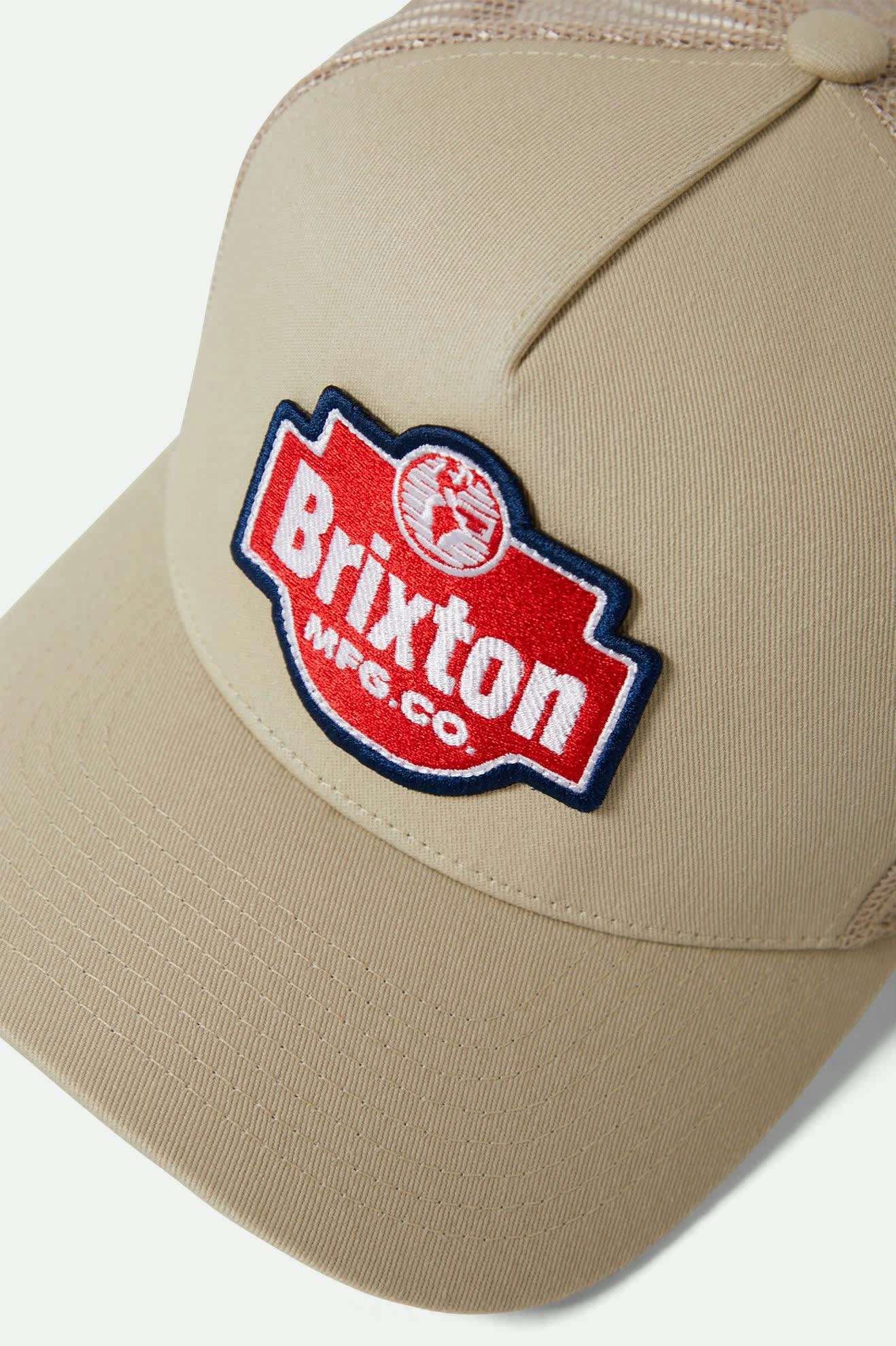 Unisex Genuine Quality Netplus Trucker Hat in the color Sand/Sand - Additional Laydown image