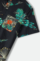 Men's Charter Print Shirt in the color Black/Floral - Additional Laydown image