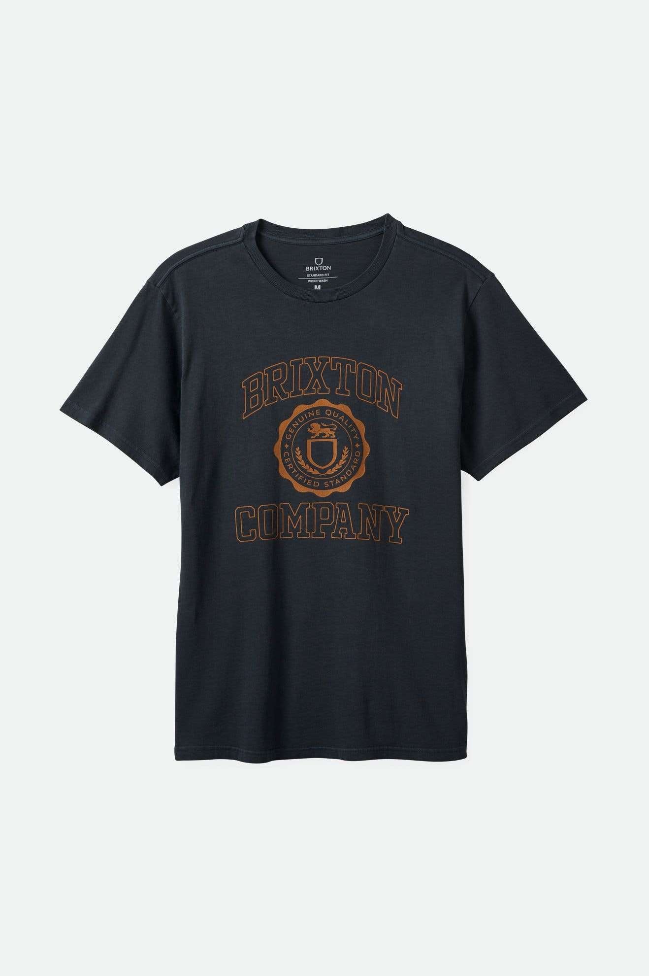 Brixton Men's University S/S Standard T-Shirt - Black Worn Wash | Main