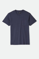 Men's Brixton Baseline Pocket T-Shirt in the color Washed Navy Vintage Wash - Front Product View