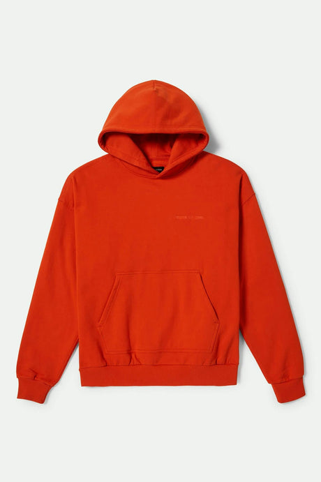 Men's Embroidered Heavyweight Oversized Hoodie in the color Trail Orange - Front Product View