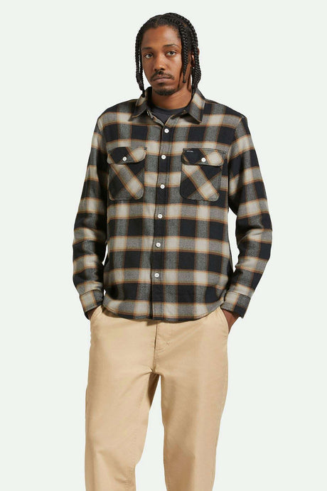 
       Men&#39;s Front Fit | 20th Anniversary Bowery L/S Flannel - Black/Cream
     