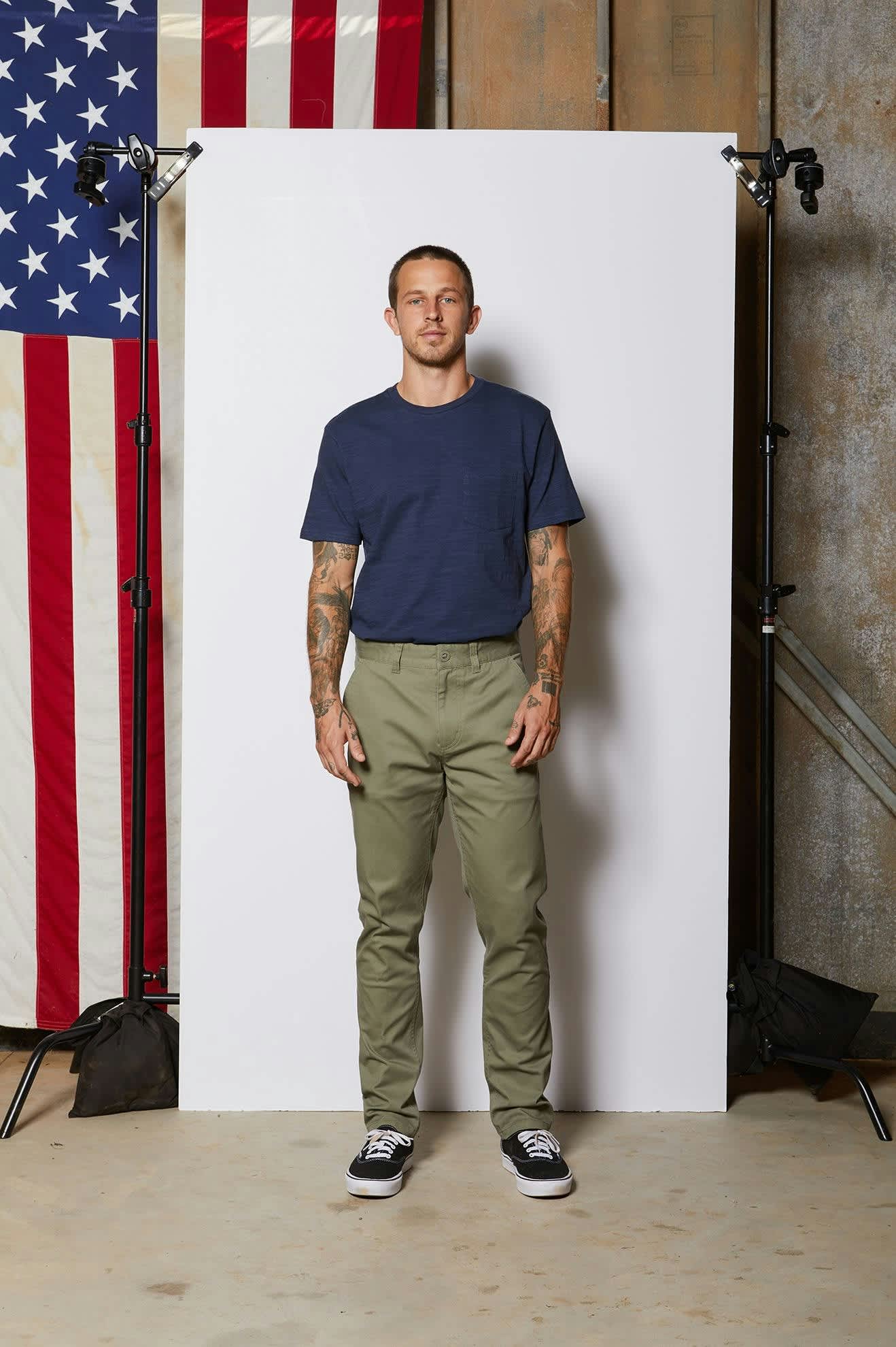 Men's Choice Chino Regular Pant in the color Olive Surplus - Additional Fit image