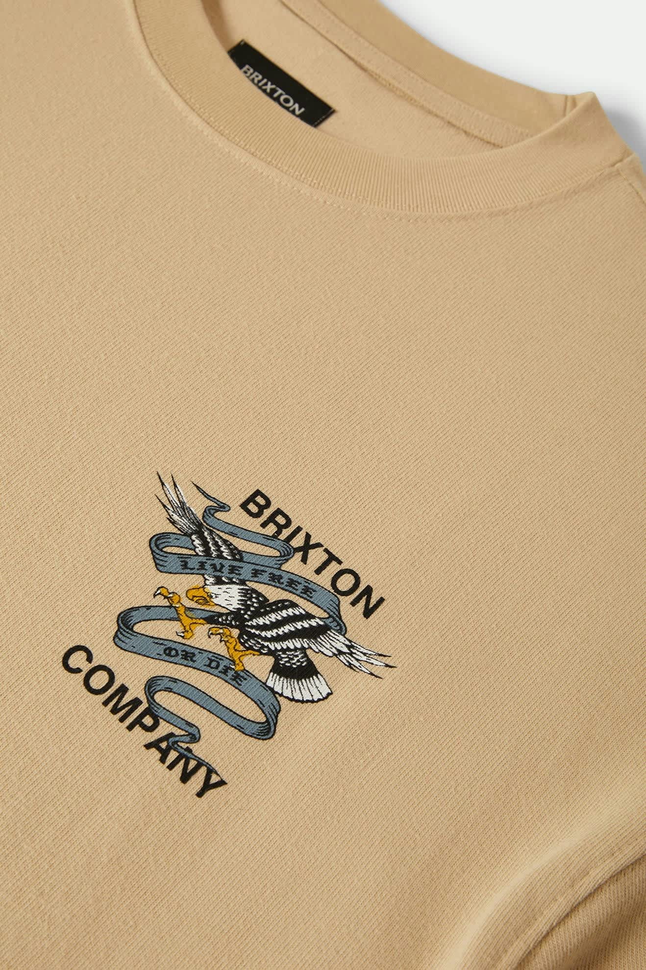 Men's Live Free Heavyweight Relaxed T-Shirt in the color Cream Classic Wash - Additional Laydown image