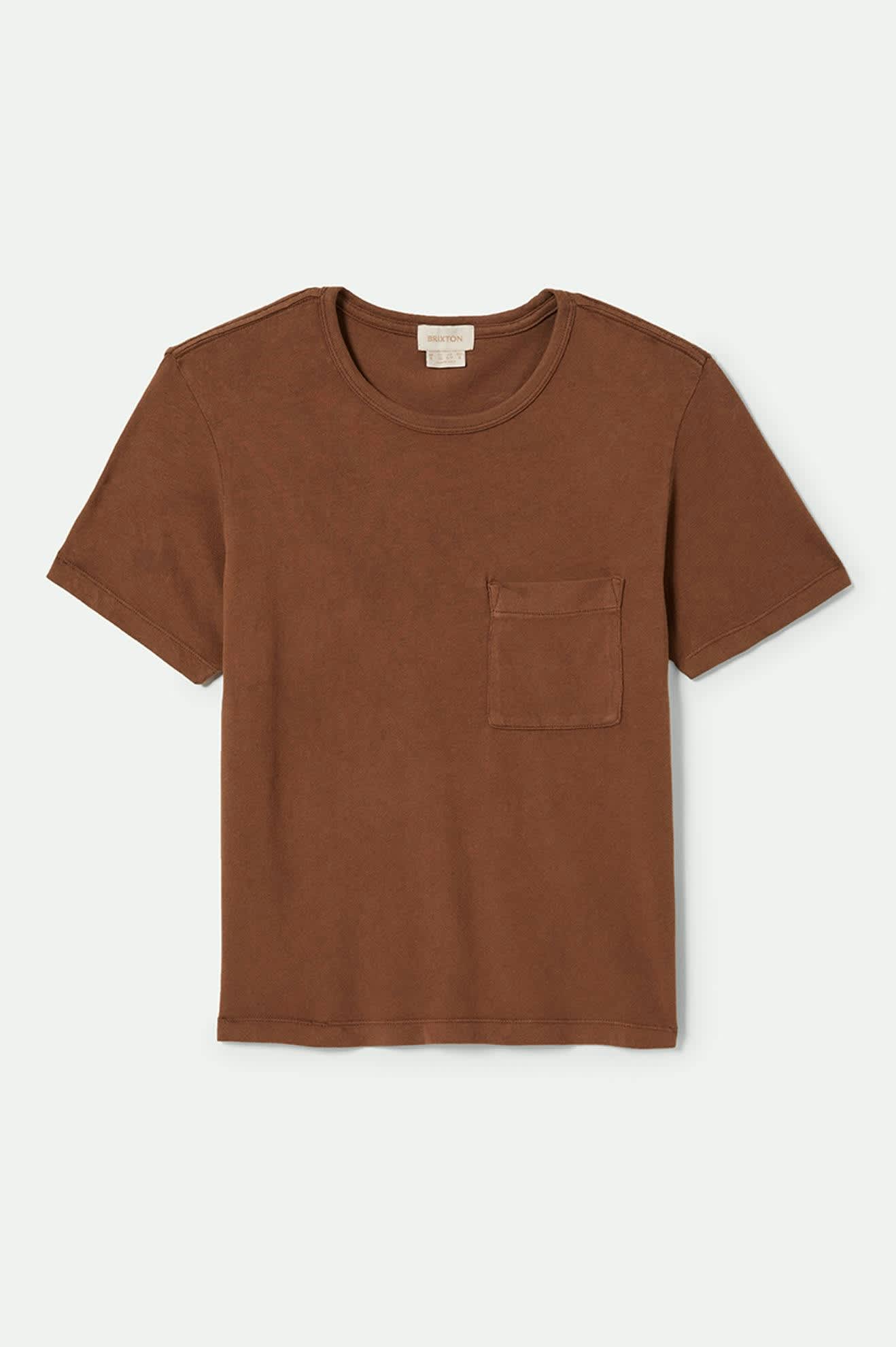 
       Women&#39;s Carefree Organic Garment Dye Perfect T-Shirt in the color Pinecone Brown - Front Product View
     