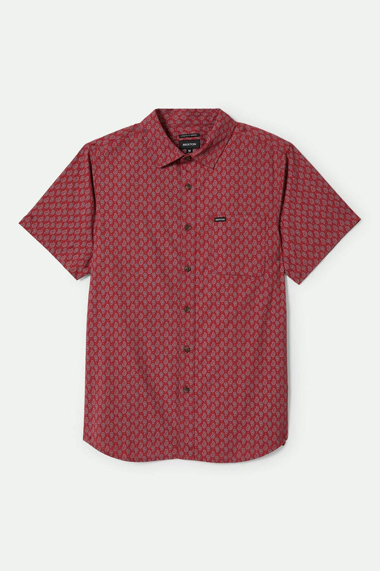 
       Men&#39;s Charter Print S/S Shirt in the color Rust Red/Paisley - Front Product View
     