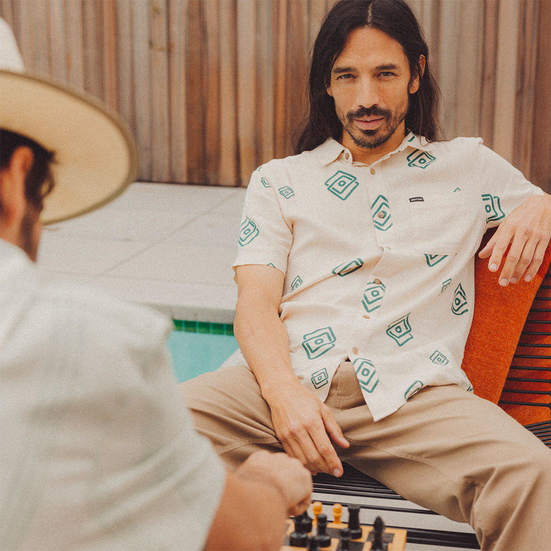 
       Men&#39;s Wovens Playing Chess
     