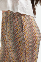 Women's The Cabana Mesh Lounge Pant in the color Multi Color Zigzag - Additional Fit image