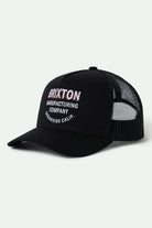 Unisex Redoubt Netplus Trucker Hat in the color Black/Black - Front Product View