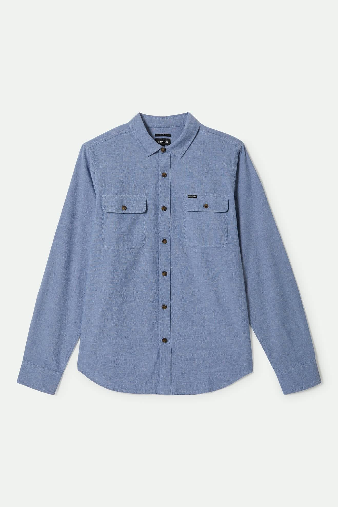 
       Men&#39;s The Daily Cotton L/S Shirt in the color Medium Wash Chambrey - Front Product View
     