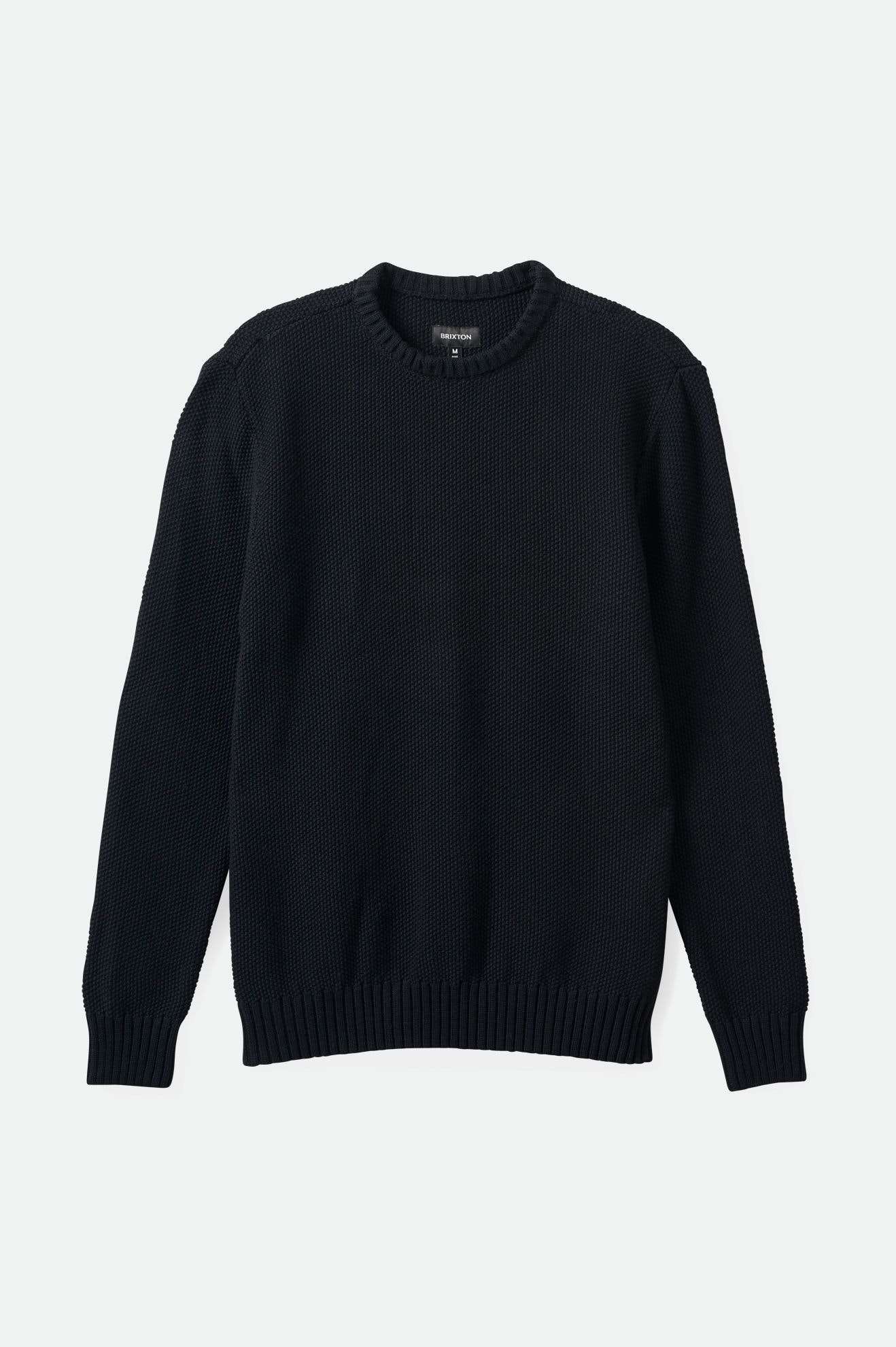 
       Brixton Men&#39;s Jacques Waffle Knit Sweater - Black | Main
     