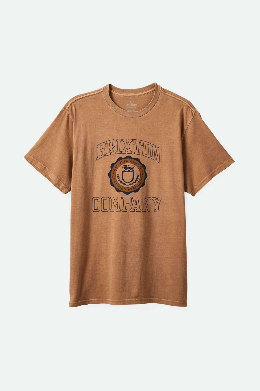 
       Brixton Men&#39;s University S/S Standard T-Shirt - Tobacco Brown Worn Wash | Main
     