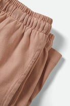 Women's Carefree Organic Garment Dye Lounge Short in the color Silver Pink - Additional Laydown image