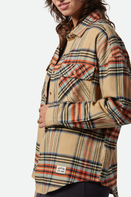 
       Women&#39;s Bowery Women&#39;s Classic L/S Flannel in the color Sand/Burnt Brick/Black Plaid - Women&#39;s Side View
     