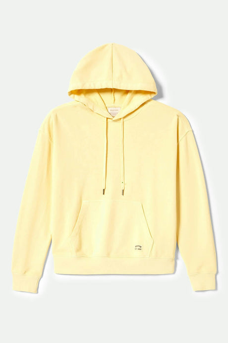 Women's Cross Loop French Terry Hoodie in the color Panna Cotta - Front Product View