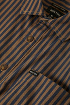 Men's Charter Print S/S Shirt in the color Washed Blue/Sunnaked  Stripe - Additional Laydown image