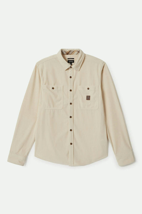 Men's The Field Corduroy L/S Overshirt in the color Whitecap - Front Product View