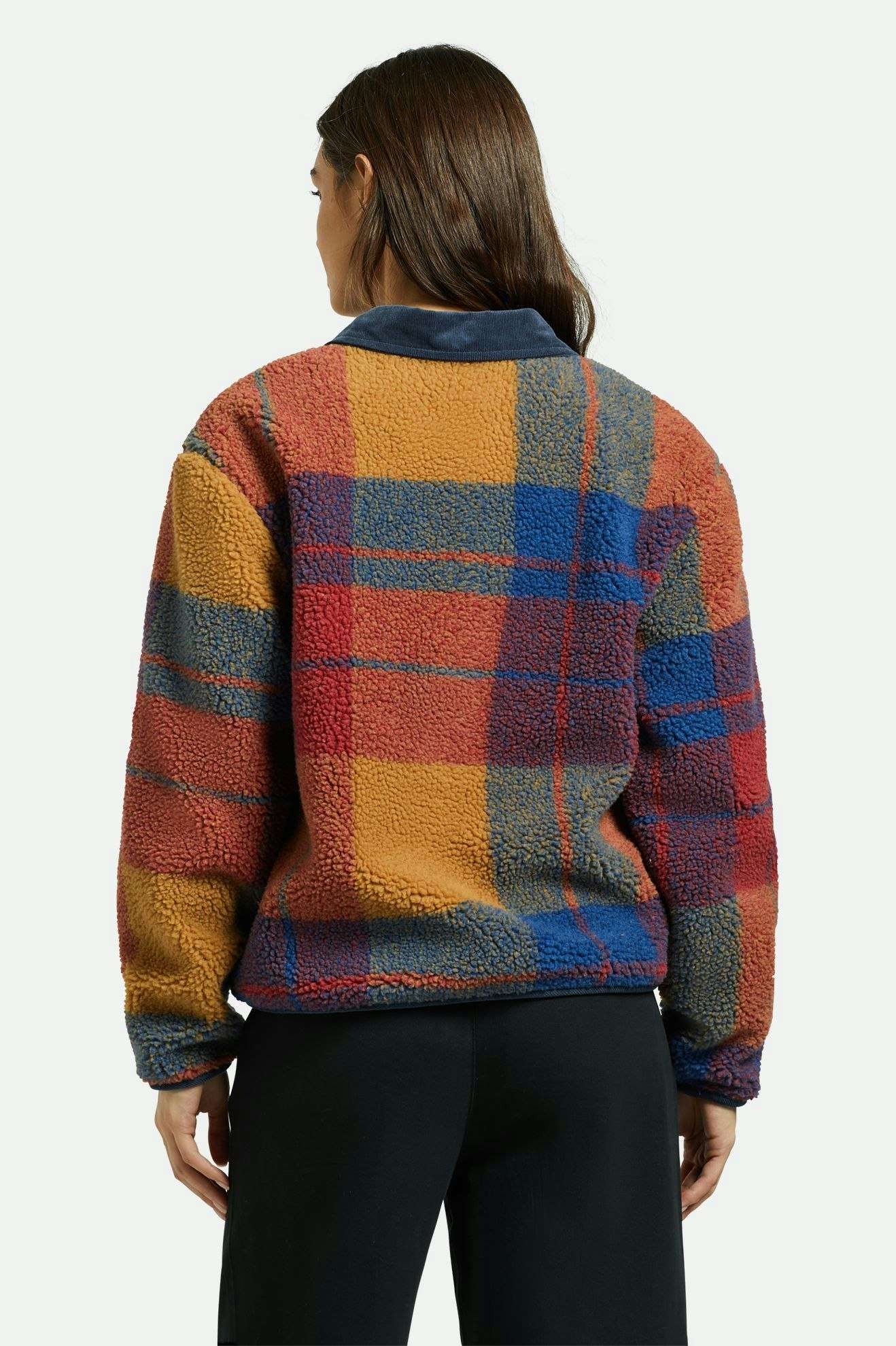 
       Women&#39;s Back Fit Image | Delilah Sherpa Jacket - Multi Color Plaid
     