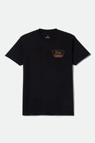 Men's Linwood Standard T-Shirt in the color Black/Metal Bronze/Red Mahogany - Front Product View