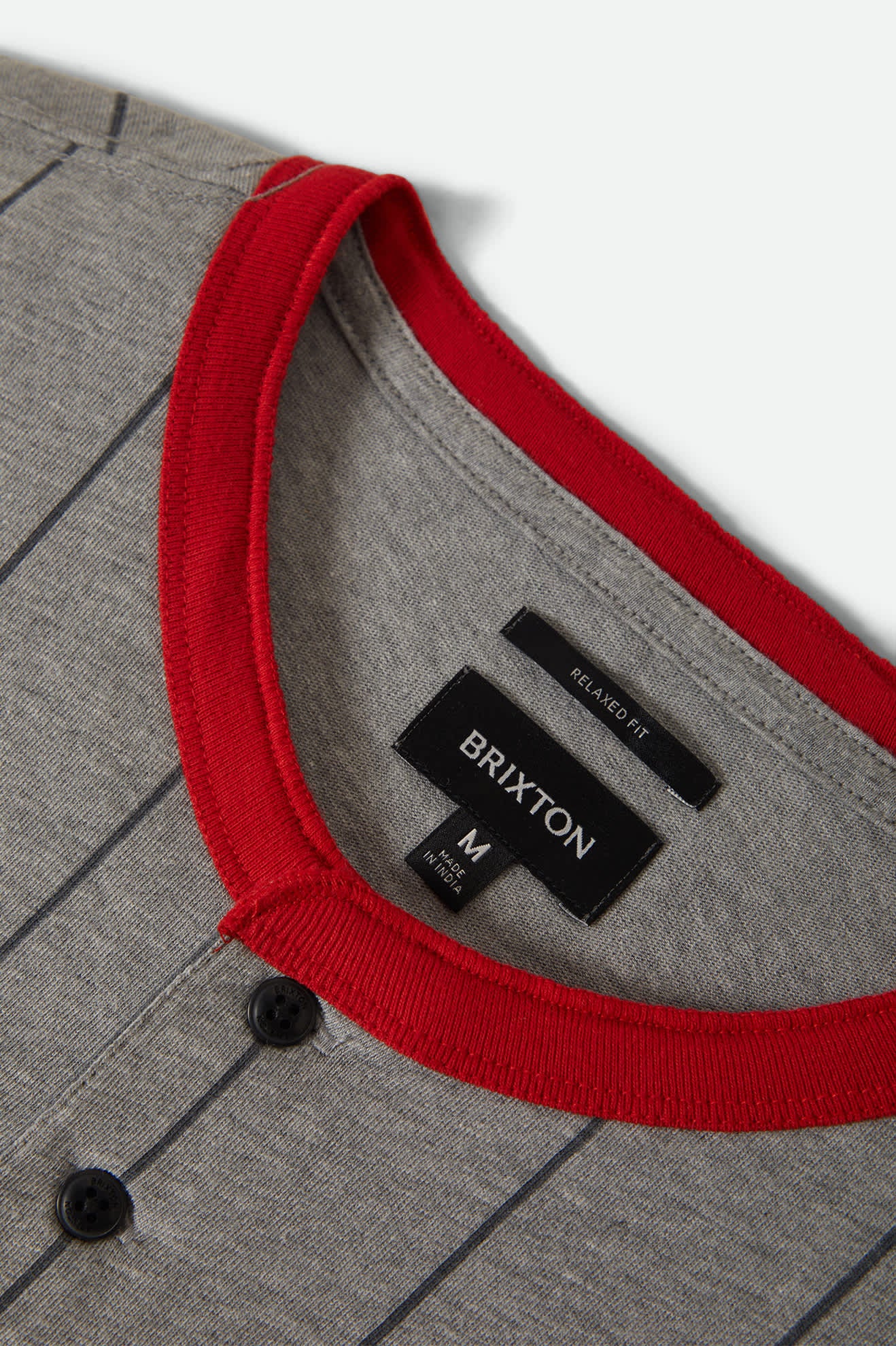 Men's Boxy Short Sleeve Baseball T-Shirt in the color Heather Grey/Adrenaline Rush - Additional Laydown image