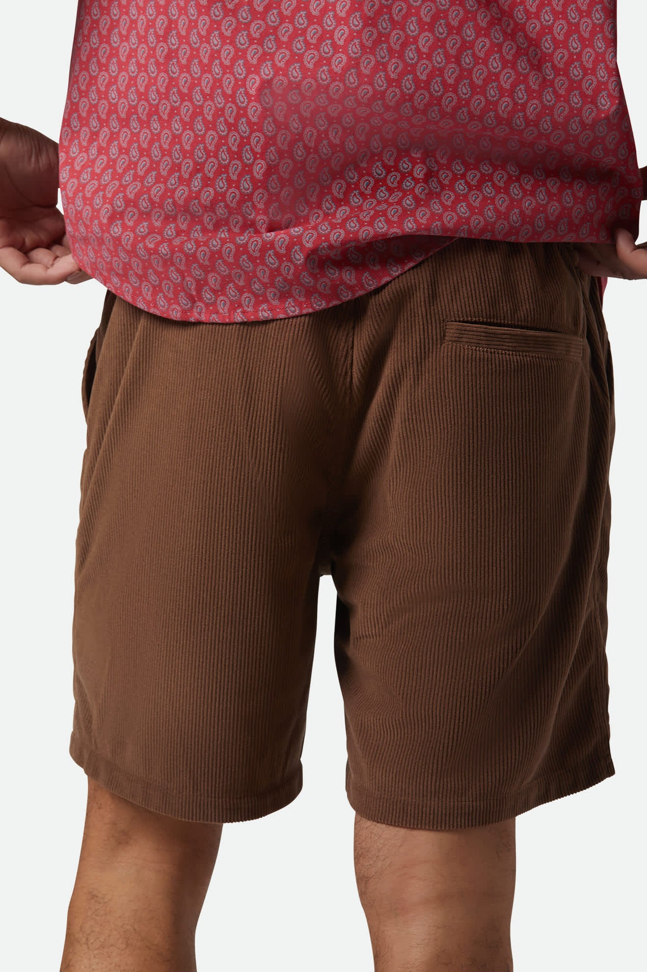 
       Men&#39;s Everyday Corduroy Short in the color Pinecone Brown - Men&#39;s Back View
     