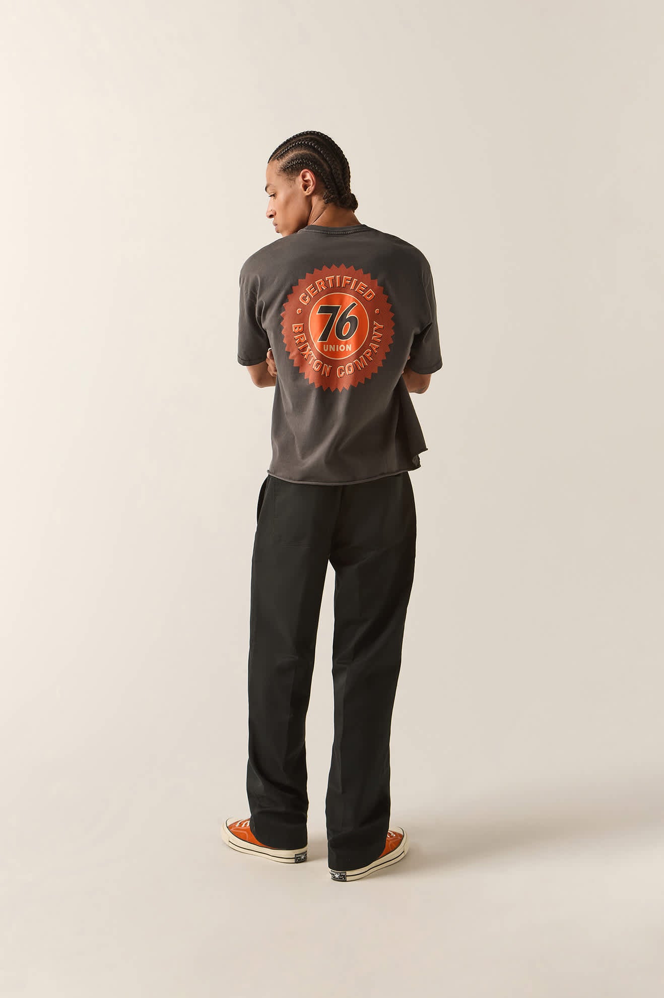 Men's 76 Certified Relaxed T-Shirt in the color Washed Black - Additional Fit image