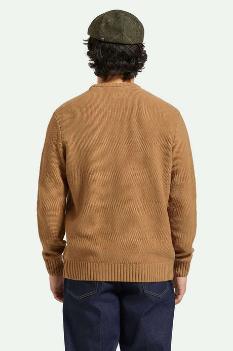 
       Back Fit Image | Jacques Waffle Knit Sweater - Tiger&#39;s Eye
     