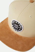 Unisex Oath III Snapback in the color Sand/Light Brown Corduroy - Additional Laydown image