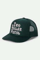 Women's Two Dollar Pistol Netplus Trucker Hat in the color Pine Needle/Pine Needle - Front Product View