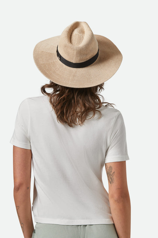 
       Women&#39;s Lyons Knit Pattern Packable Hat in the color Light Tan/Light Tan - Women&#39;s Back View
     