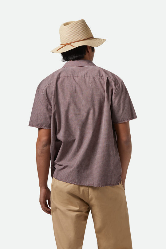 
       Unisex Wesley Straw Packable Fedora in the color Tan - Men&#39;s Back View
     