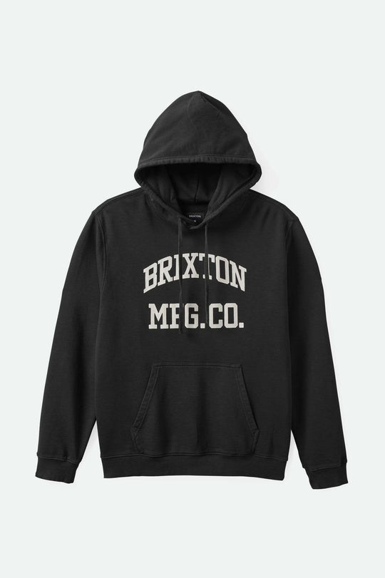 
       Brixton Men&#39;s Varsity Broken In Hoodie - Black Worn Wash | Main
     