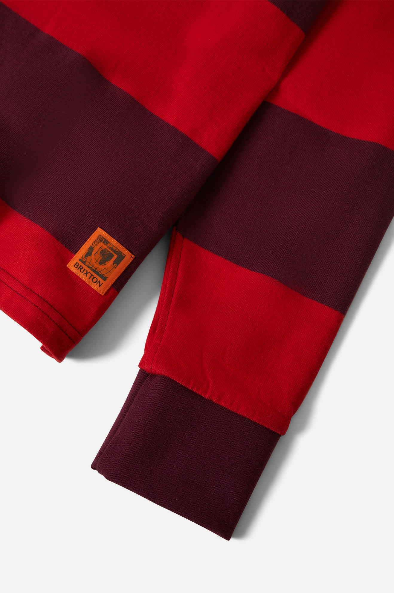 Men's Union Heavyweight Rugby Polo in the color Adrenaline Rush/Port - Additional Laydown image