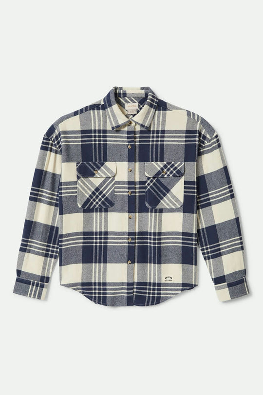 
       Women&#39;s Bowery Women&#39;s Classic L/S Flannel in the color Azure Blue/Whitecap Plaid - Front Product View
     