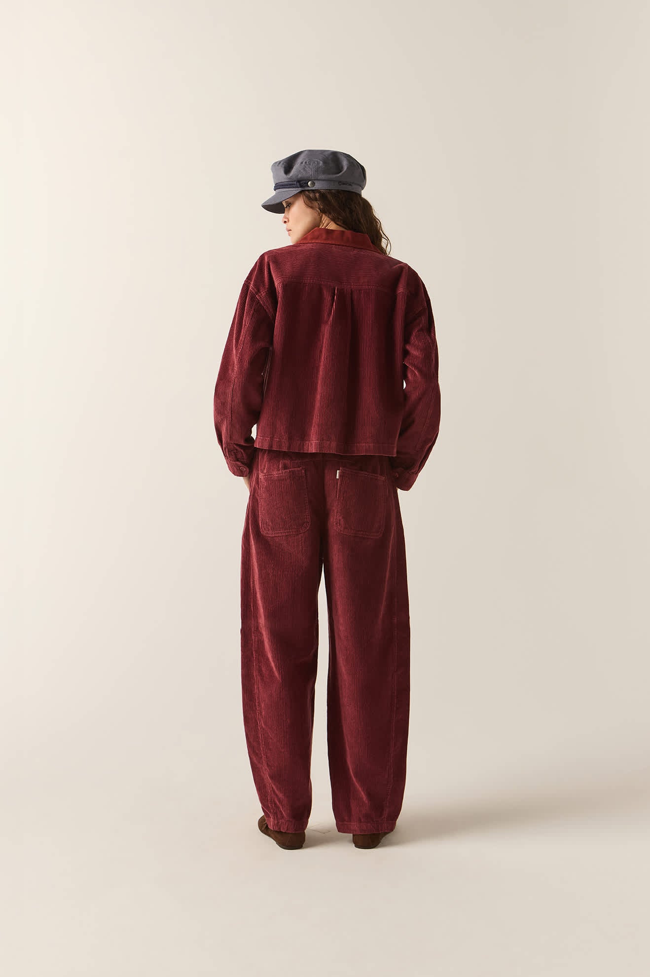 Women's Utility Everyday Barrel Pant in the color Wild Ginger Cord - Additional Fit image