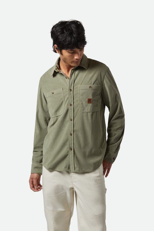 
       Men&#39;s The Field Corduroy L/S Overshirt in the color Military Olive - Men&#39;s Front View
     